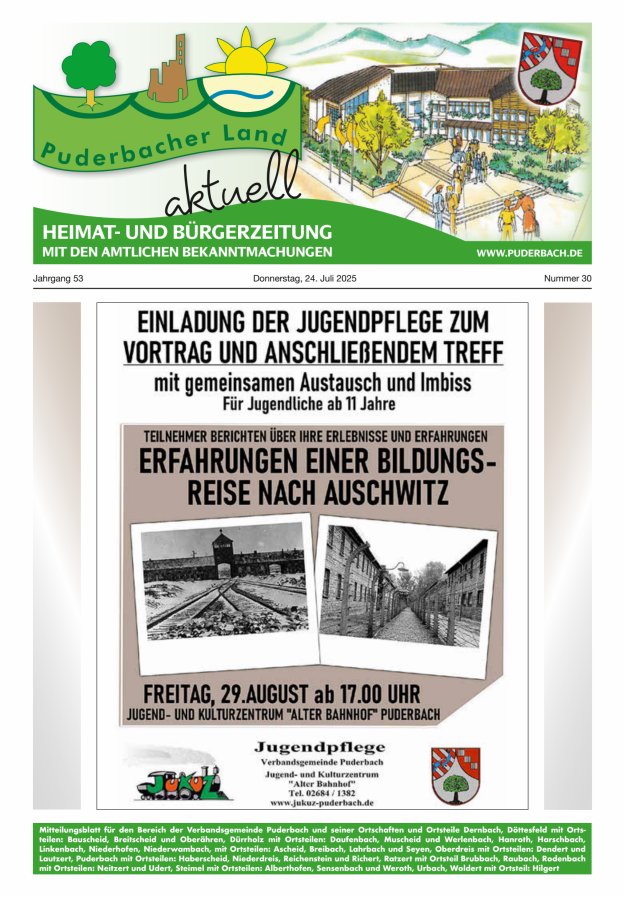 Puderbacher Land aktuell Titelblatt 30/2025