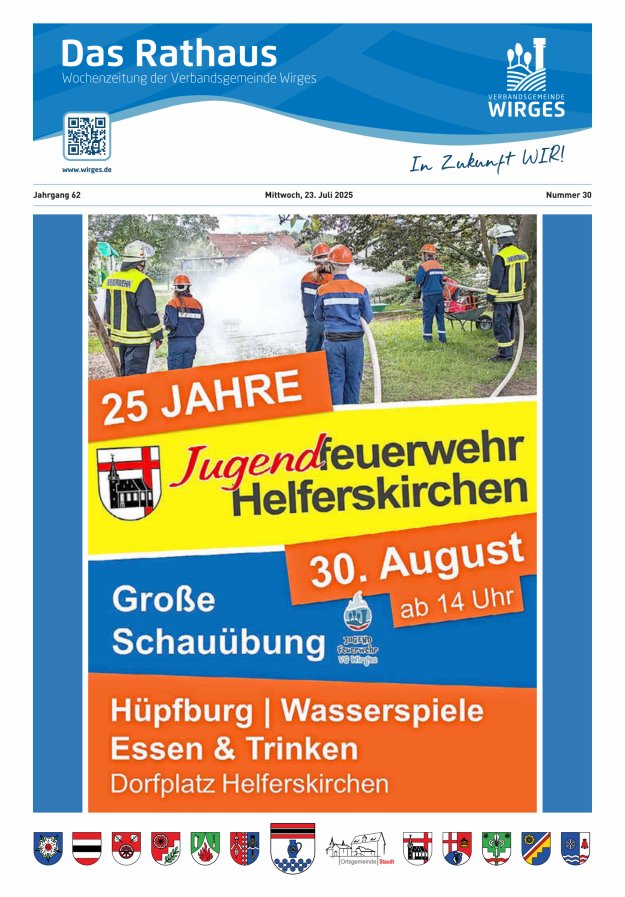Das Rathaus - Informationen für die Bürger in der VG Wirges Titelblatt 30/2025