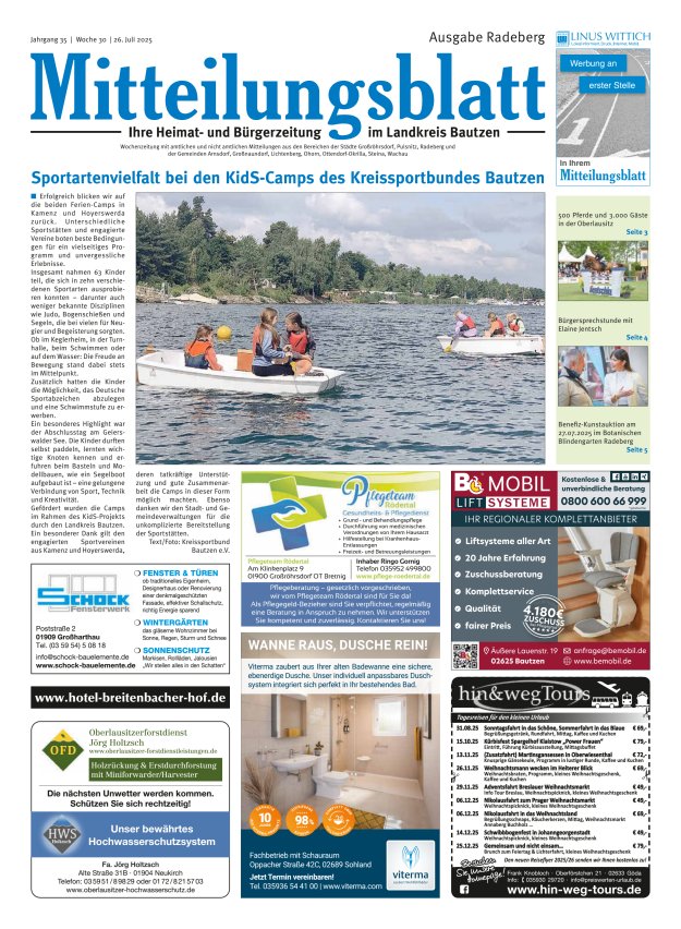 Mitteilungsblatt LK Bautzen Ausgabe Radeberg Titelblatt 15/2025