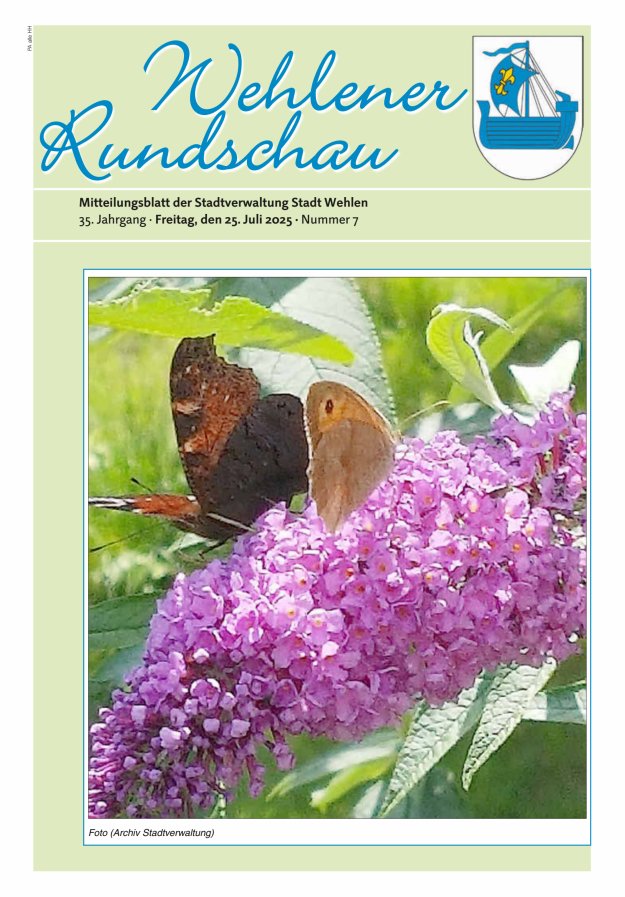 Wehlener Rundschau - Mitteilungsblatt der Stadtverwaltung Stadt Wehlen Titelblatt 07/2025