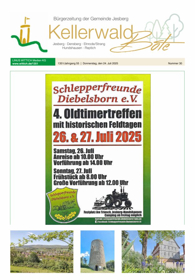 Kellerwaldbote - Bürgerzeitung der Gemeinde Jesberg Titelblatt 30/2025