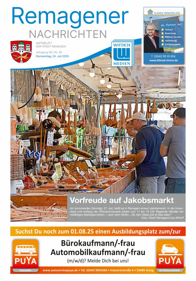 Remagener Nachrichten Titelblatt 30/2025