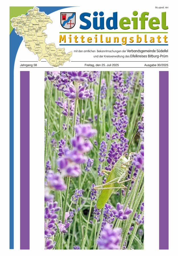 Mitteilungsblatt Südeifel Titelblatt 30/2025