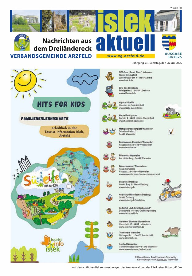 Islek aktuell VG Arzfeld Titelblatt 30/2025
