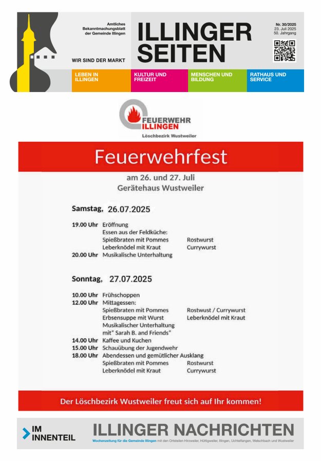 Illinger Seiten Titelblatt 30/2025