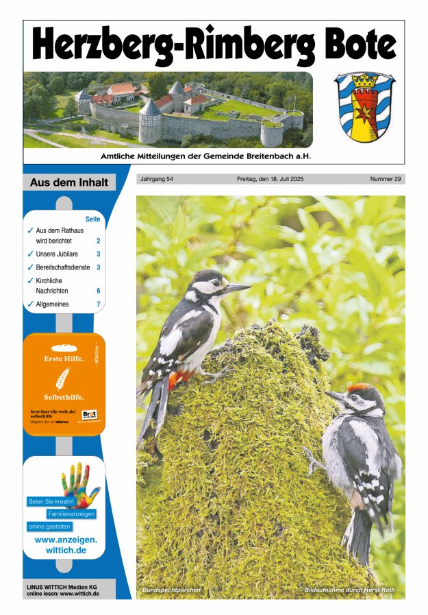 Herzberg-Rimberg Bote Titelblatt 29/2025