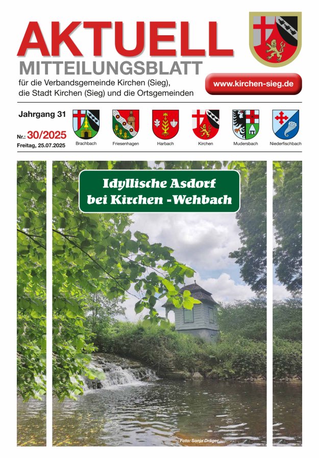 Aktuell - Mitteilungsblatt für die VG Kirchen (Sieg) Titelblatt 30/2025