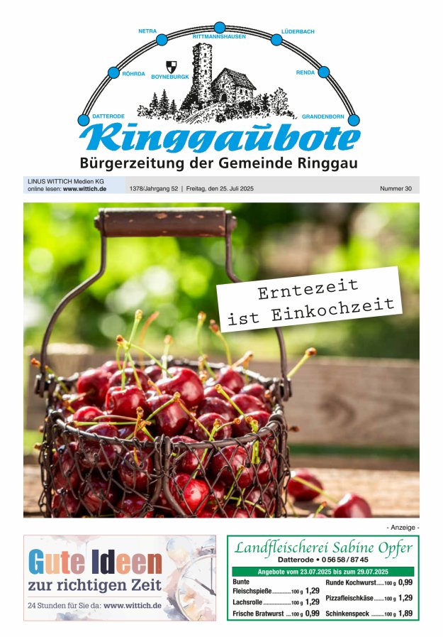 Ringgaubote Titelblatt 30/2025