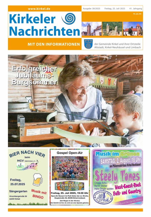 Kirkeler Nachrichten Titelblatt 30/2025