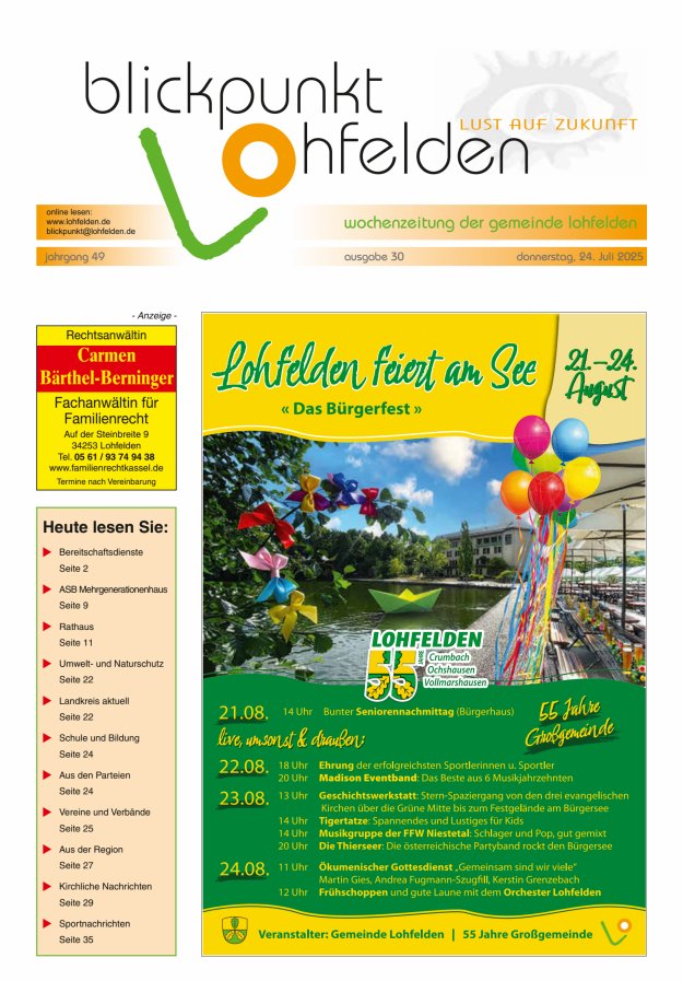 Blickpunkt Lohfelden Titelblatt 30/2025