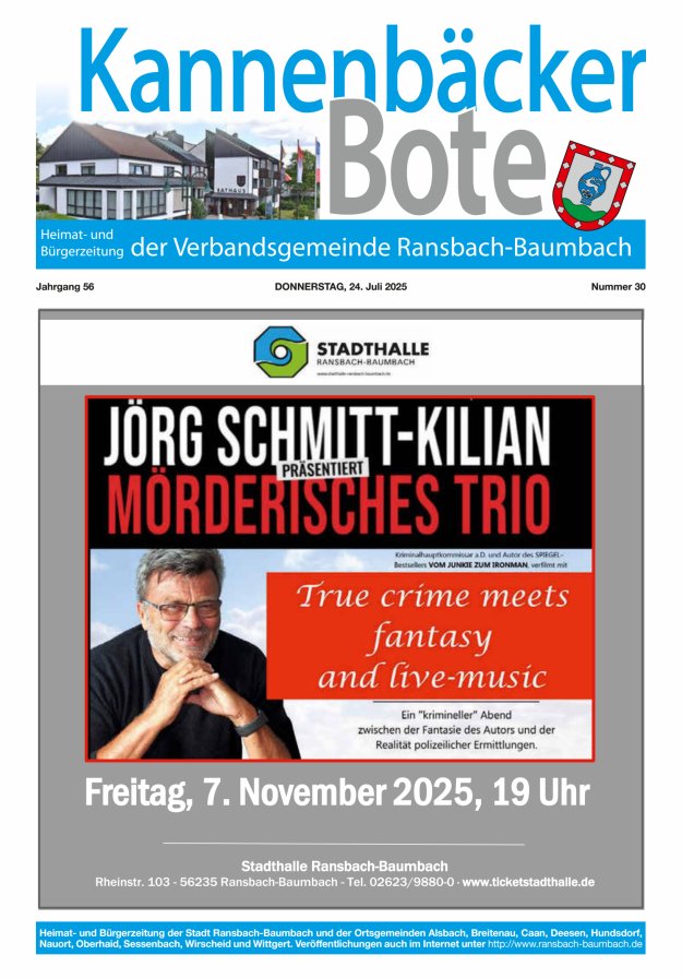 Kannenbäcker-Bote der Verbandsgemeinde Ransbach-Baumbach Titelblatt 30/2025