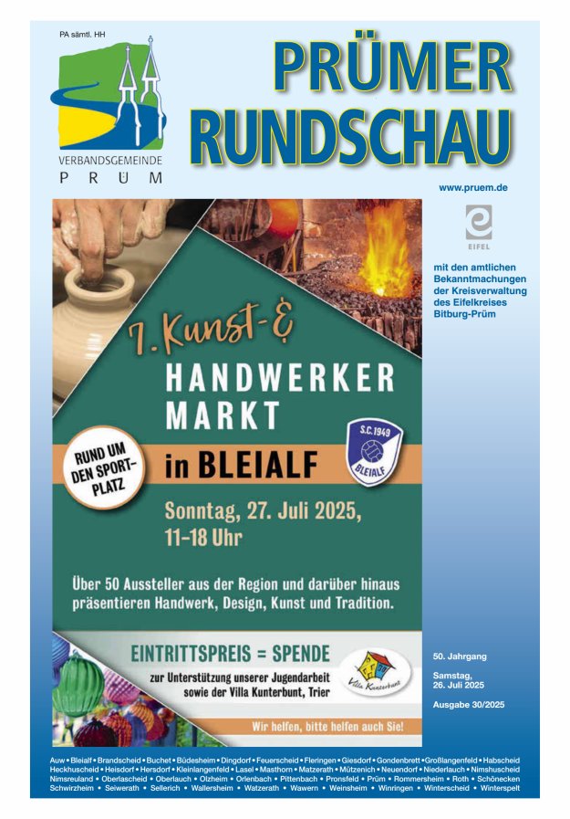 Prümer Rundschau Titelblatt 30/2025