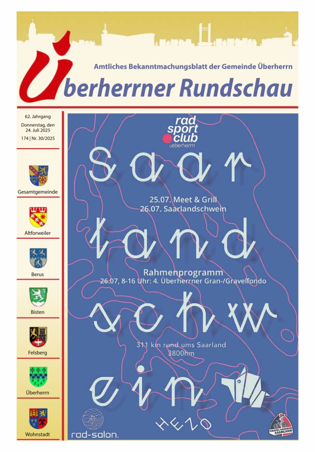Überherrner Rundschau Titelblatt 30/2025