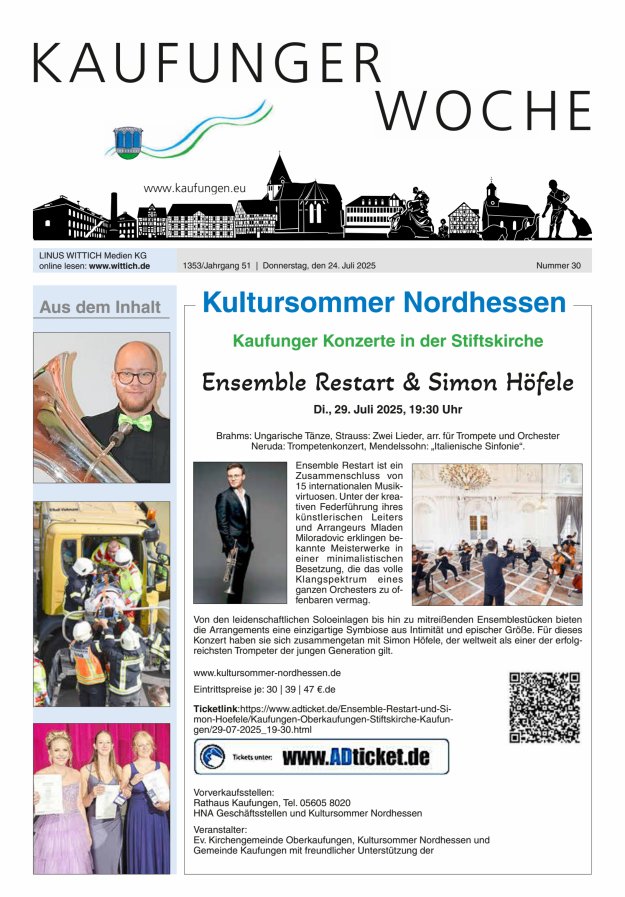 Kaufunger Woche Titelblatt 30/2025