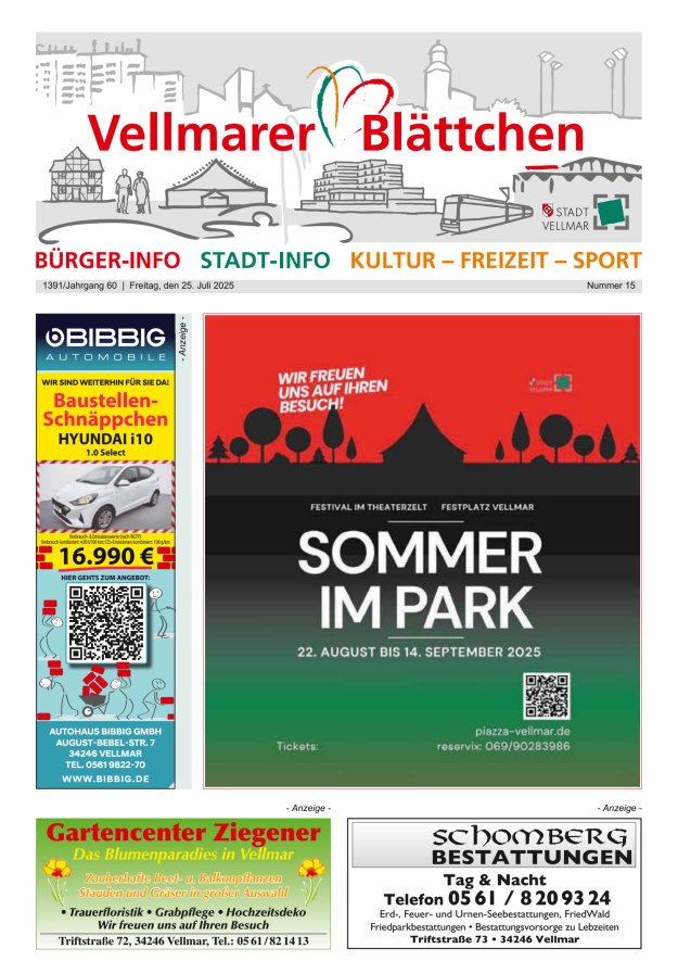 Vellmarer Blättchen Titelblatt 15/2025