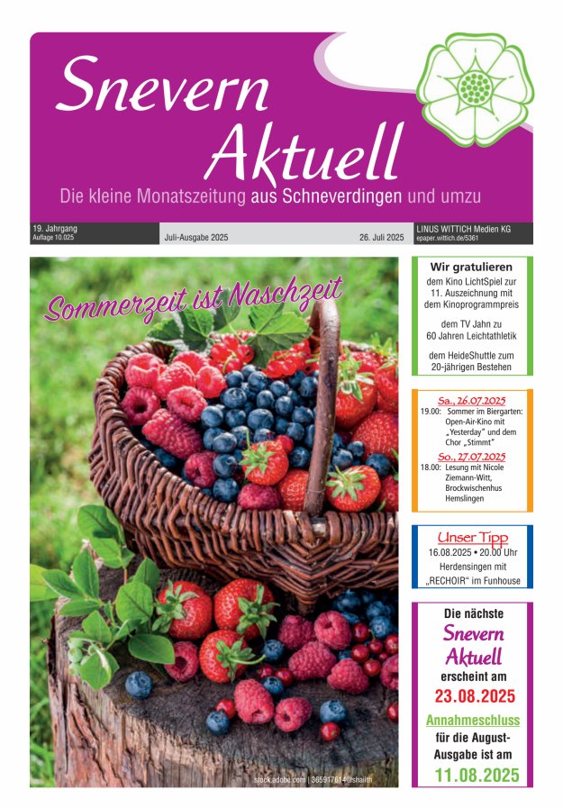 Snevern Aktuell Titelblatt 07/2025