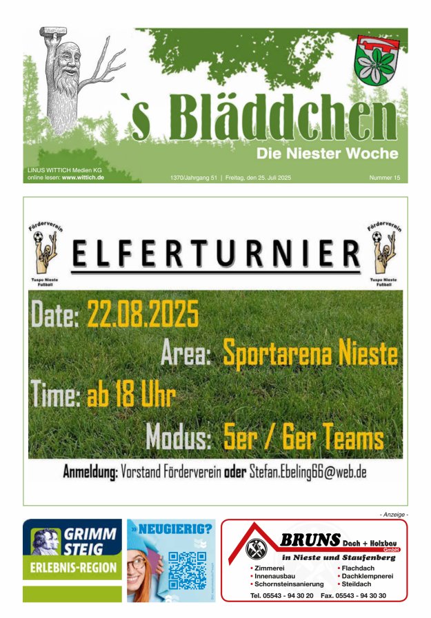 Niester Woche Titelblatt 15/2025