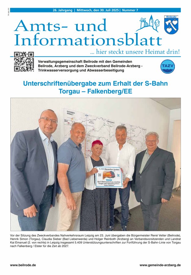 Amts- und Informationsblatt der Verwaltungsgemeinschaft Beilrode Titelblatt 07/2025