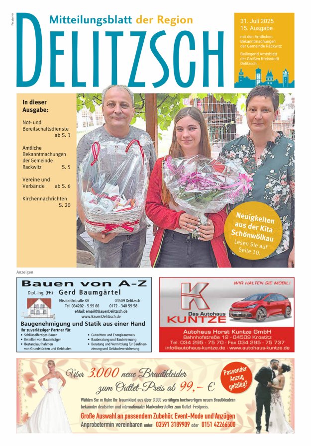Mitteilungsblatt der Region Delitzsch Titelblatt 15/2025