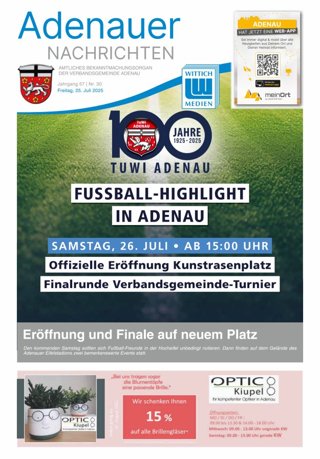 Adenauer Nachrichten Titelblatt 30/2025