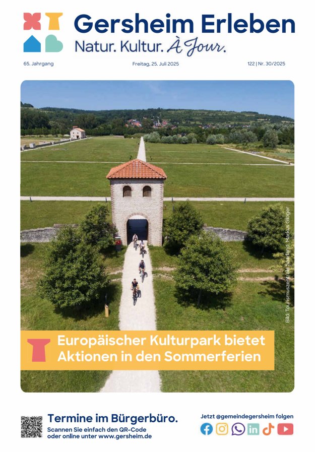 Bekanntmachungsblatt der Gemeinde Gersheim Titelblatt 30/2025