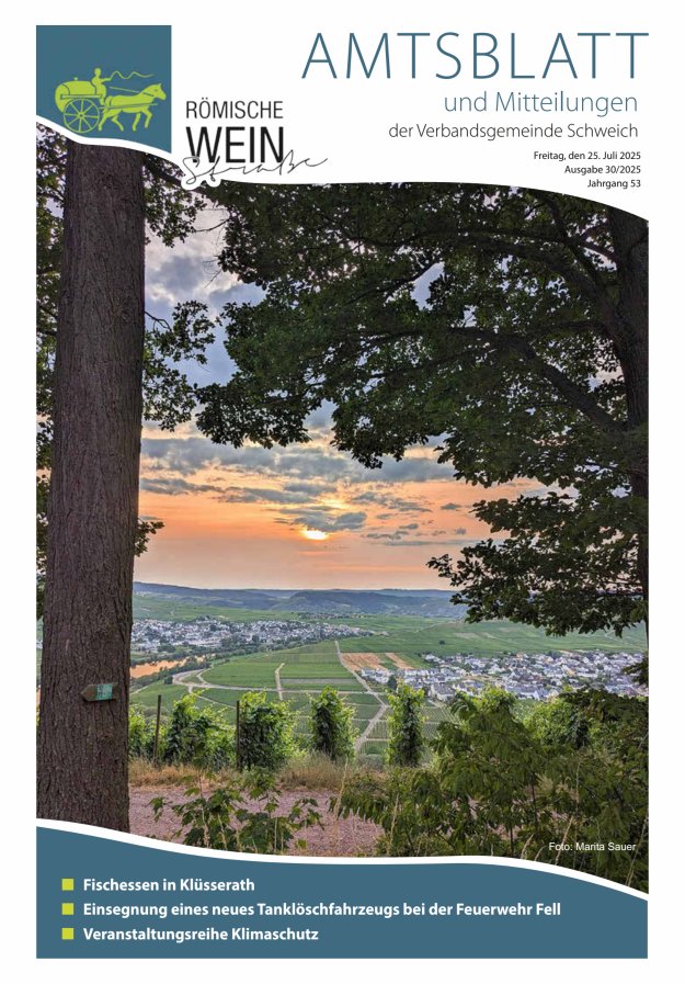 Amtsblatt VG Schweich Titelblatt 30/2025