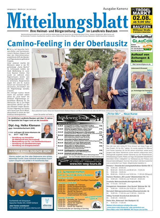 Mitteilungsblatt LK Bautzen Ausgabe Kamenz Titelblatt 29/2025