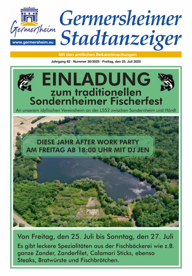Germersheimer Stadtanzeiger Titelblatt 30/2025