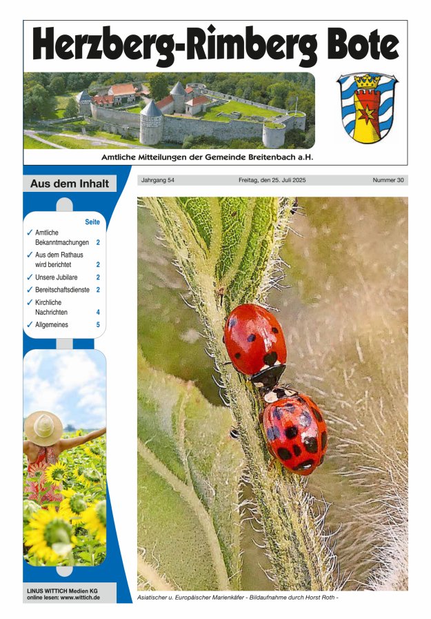 Herzberg-Rimberg Bote Titelblatt 30/2025