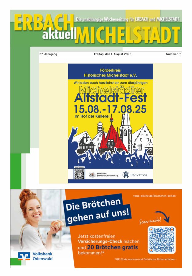 Erbach-Michelstadt aktuell Titelblatt 31/2025