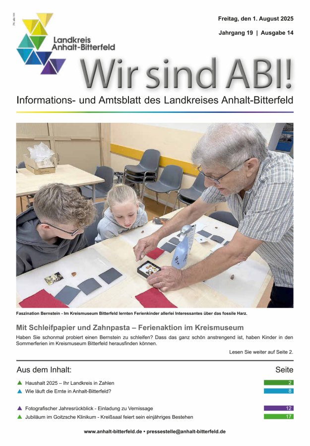 Informations- und Amtsblatt des LK Anhalt-Bitterfeld Titelblatt 14/2025