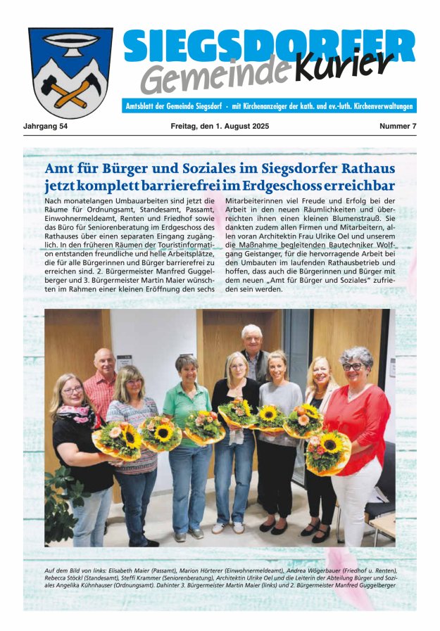 Siegsdorfer Gemeindekurier Titelblatt 07/2025