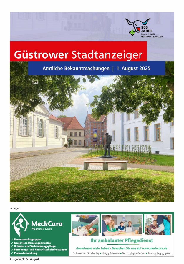 Güstrower Stadtanzeiger Titelblatt 05/2025