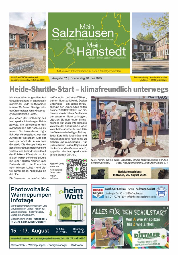 Mein Salzhausen   Mein Hanstedt Titelblatt 07/2025