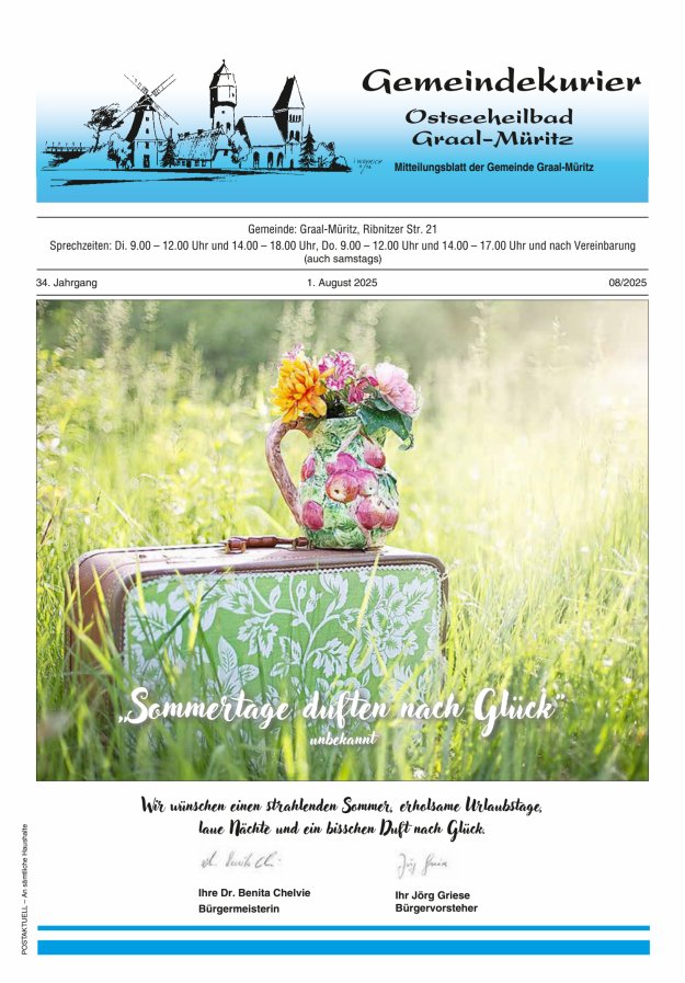 Gemeindekurier Ostseeheilbad Graal-Müritz Titelblatt 08/2025