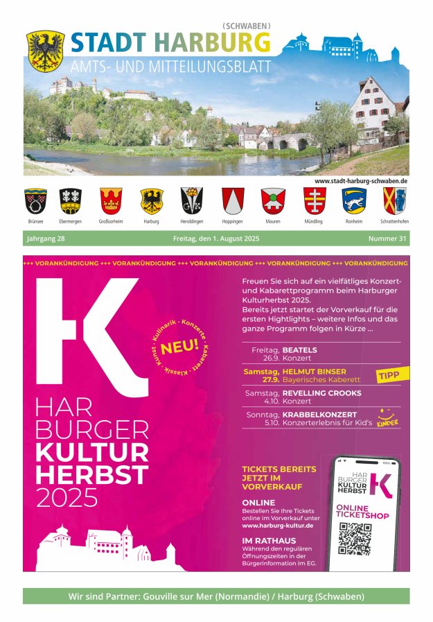Amts- und Mitteilungsblatt der Stadt Harburg Titelblatt 31/2025