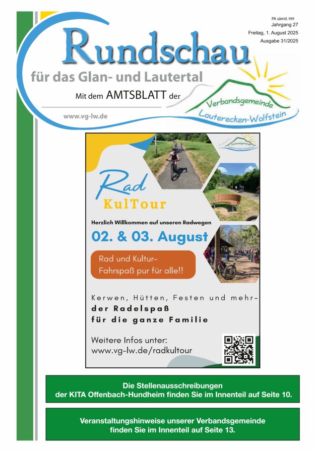 Rundschau für das Glan- und Lautertal Titelblatt 31/2025