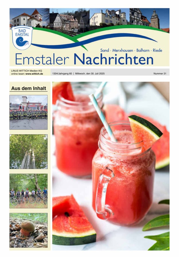 Emstaler Nachrichten Titelblatt 31/2025