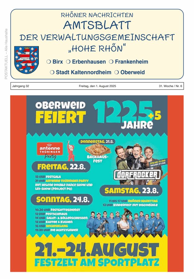 Rhöner Nachrichten Titelblatt 06/2025