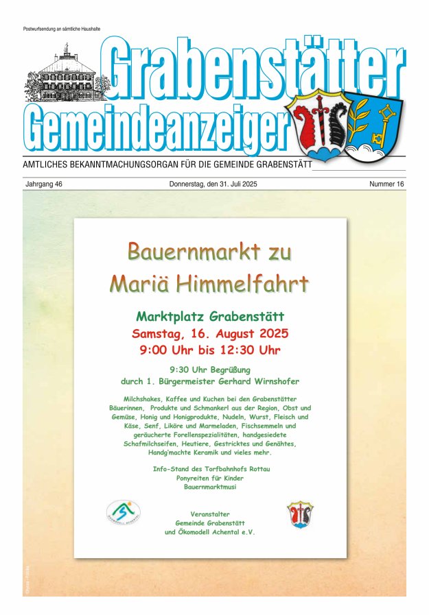 Grabenstätter Gemeindeanzeiger Titelblatt 16/2025
