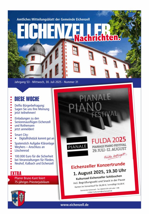 Amtliches Mitteilungsblatt der Gemeinde Eichenzell Titelblatt 31/2025