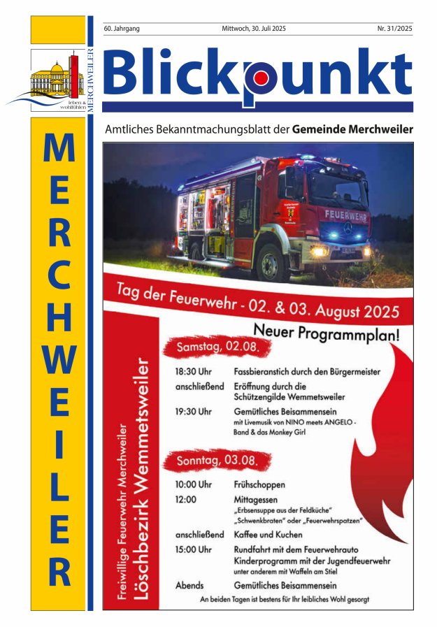 Blickpunkt Merchweiler Titelblatt 31/2025