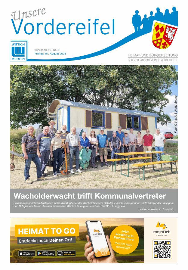 Mitteilungsblatt Vordereifel - Heimat- u Bürgerzeitung der VG Vordereifel Titelblatt 31/2025