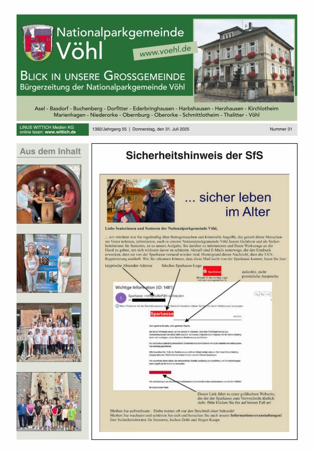 Blick in unsere Grossgemeinde Titelblatt 31/2025