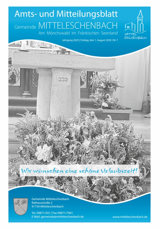 Amts- und Mitteilungsblatt Gemeinde Mitteleschenbach Titelblatt 07/2025