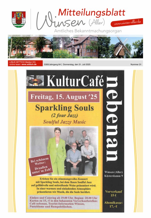 Mitteilungsblatt der Gemeinde Winsen Titelblatt 31/2025