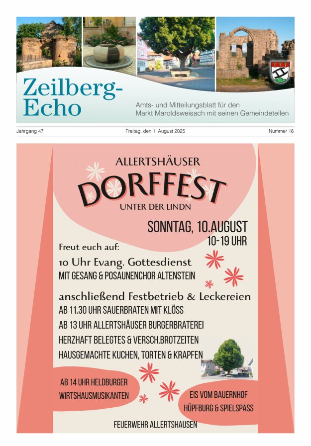 Zeilberg-Echo Titelblatt 16/2025
