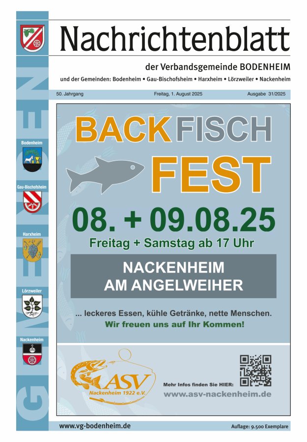 Nachrichtenblatt der VG Bodenheim              Titelblatt 31/2025