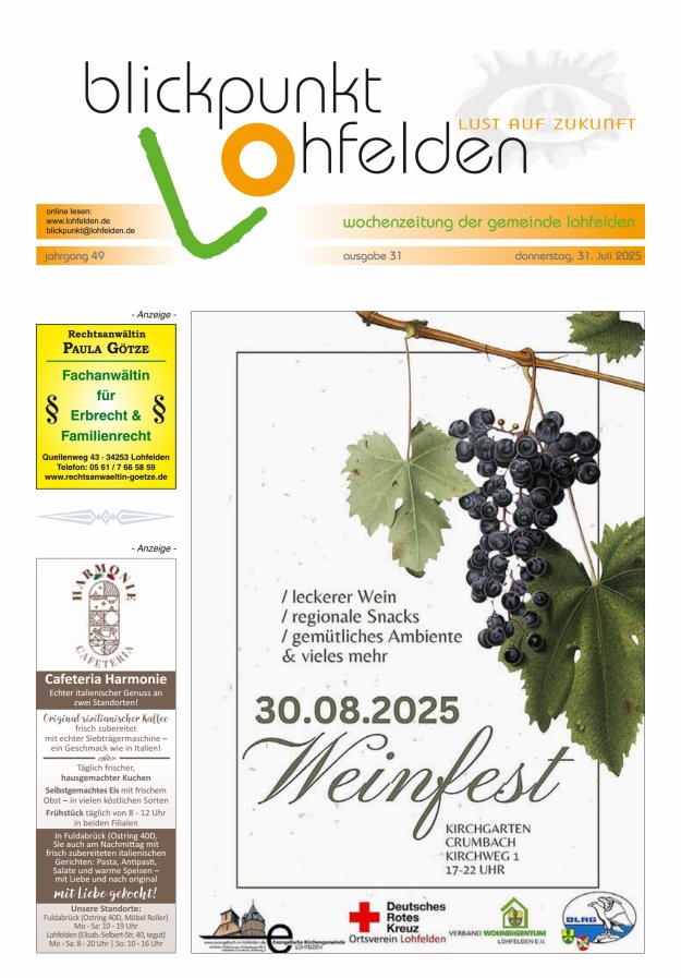 Blickpunkt Lohfelden Titelblatt 31/2025