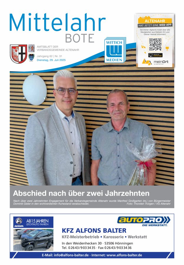 Mittelahr Bote Titelblatt 31/2025